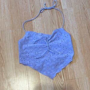 Lavender Eyelet Crop Top